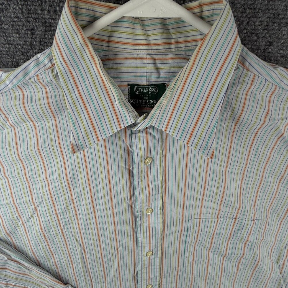 Gitman Bros Usa Squire Shoppe Button Up Striped O… - image 1